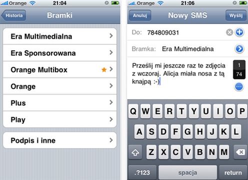 Polska bramka SMS na iPhone?a 2