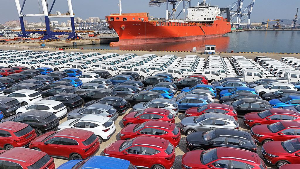 The United States Imposes Equivalent Tariffs
YANTAI, CHINA - APRIL 3, 2025 - A large number of Chinese-made cars are gathered at the port of Yantai to be loaded for export in Yantai, Shandong province, China on April 3, 2025. (Photo credit should read CFOTO/Future Publishing via Getty Images)
CFOTO