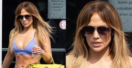 Jennifer Lopez wychodzi z siłowni z gołym brzuchem i drogą torbą