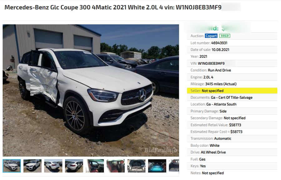 Mercedes-Benz GLC Coupe z USA