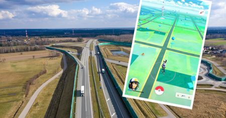 Łapał z synem pokemony na A4, na pasie obok pojawił się konkurent. Interweniowała policja
