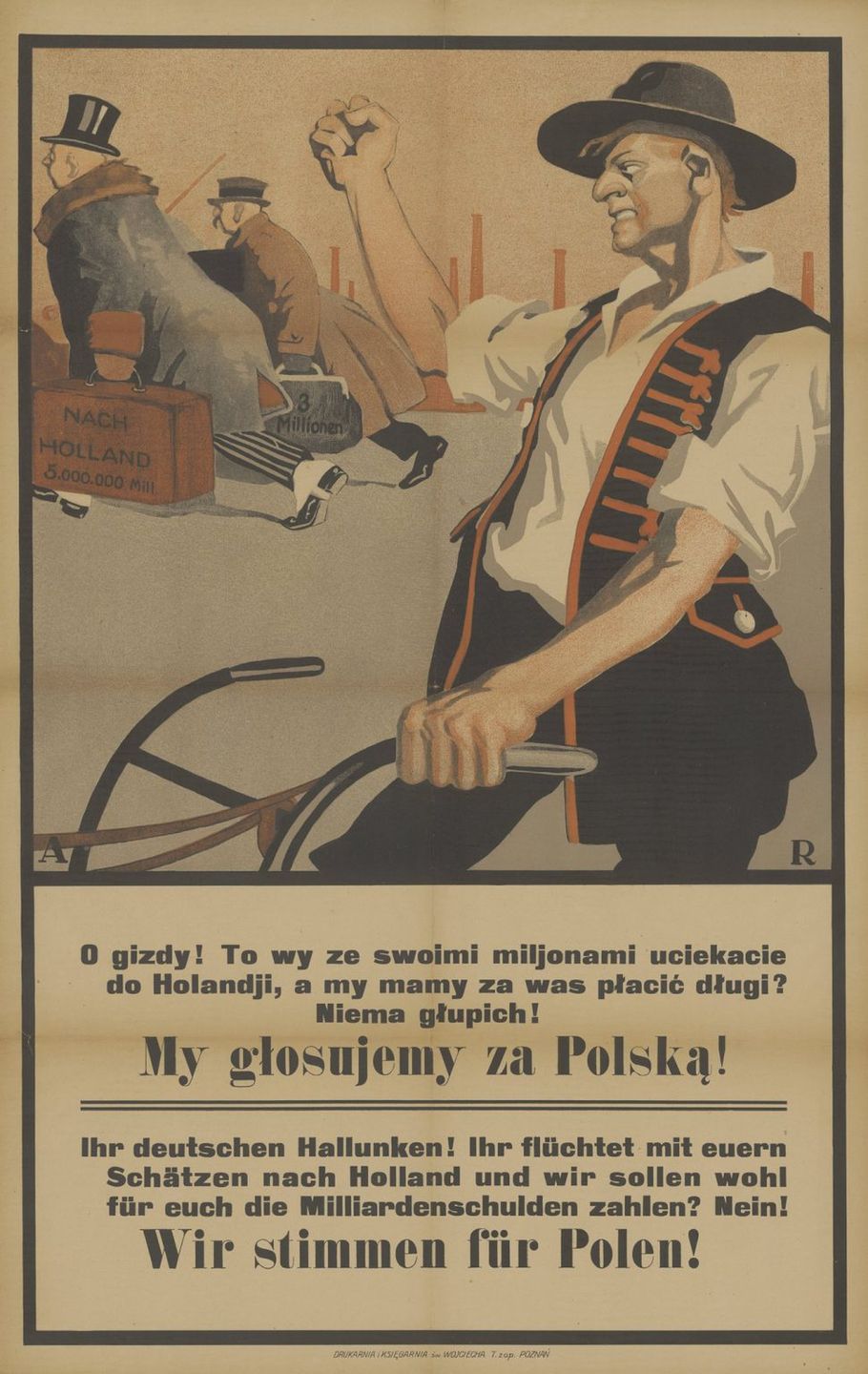 "My głosujemy za polską!". Plakat propagandowy z okresu plebiscytu na Górnym Śląsku