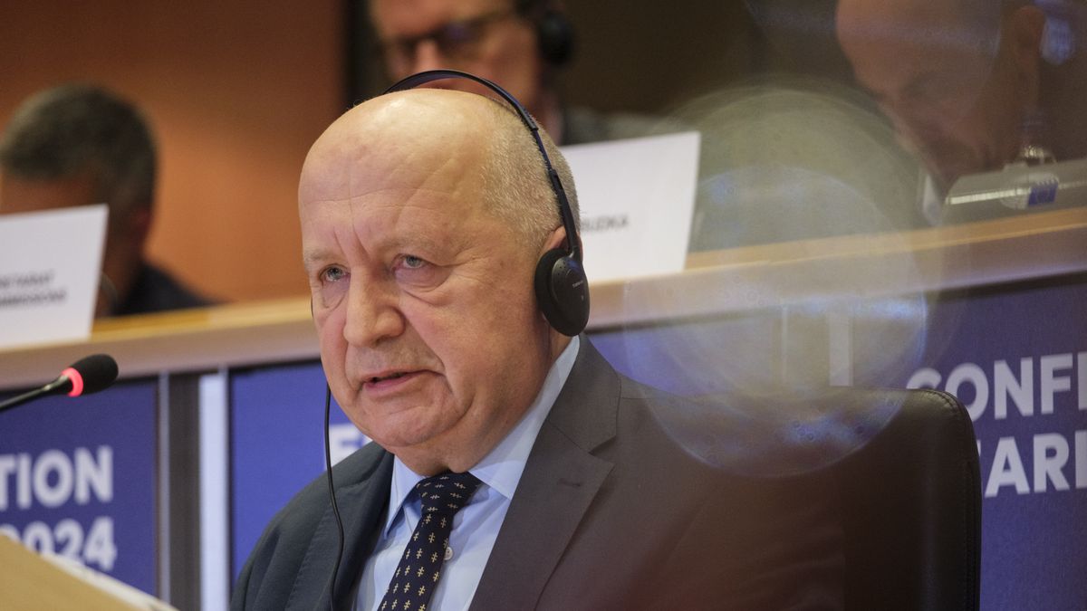 BRUSSELS, BELGIUM - NOVEMBER 6: CD Commissioner for Defence and Space Andrius Kubilius attends a hearing in the European Parliament on November 6, 2024 in Brussels, Belgium. Commissioners-designate appear in public hearings at the European Parliament. After that, the Commission as a whole is approved in a single vote of consent by the Parliament. (Photo by Thierry Monasse/Getty Images)