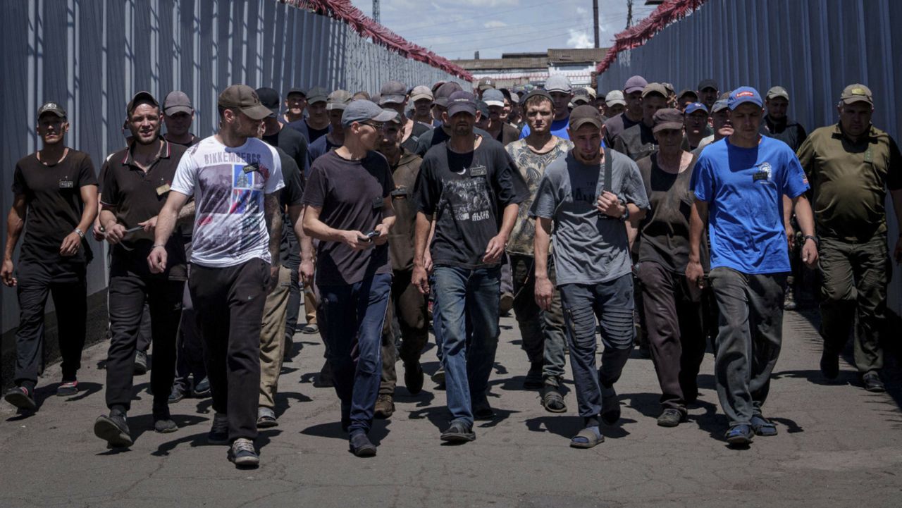 Prisoners of the penal colony in the Dnipropetrovsk region in Ukraine