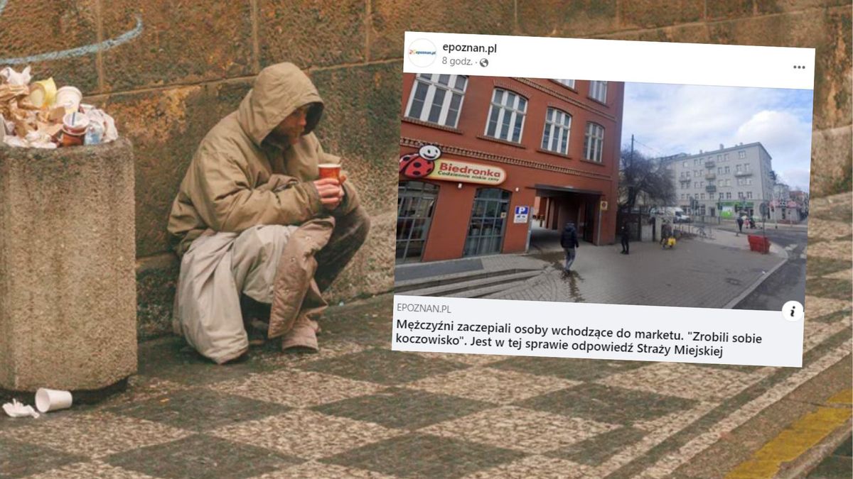 Poznań. Skarżą się na bezdomnych koczujących przy Biedronce