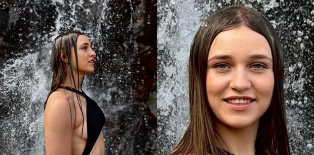 Odziana w finezyjny strój kąpielowy Julia Szeremeta pręży się pod wodospadem w Brazylii (FOTO)