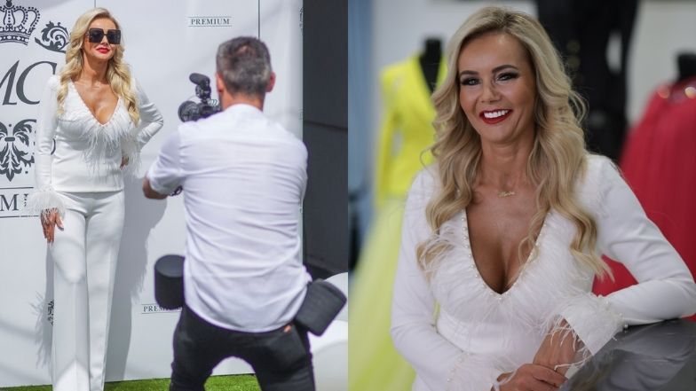 Monika Chwajoł na otwarciu butiku w Krakowie