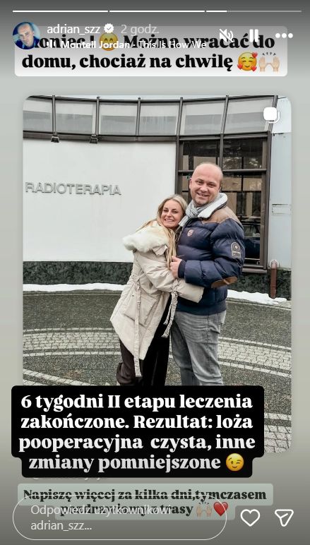 Adrian Szymaniak poinformował o postępach leczenia