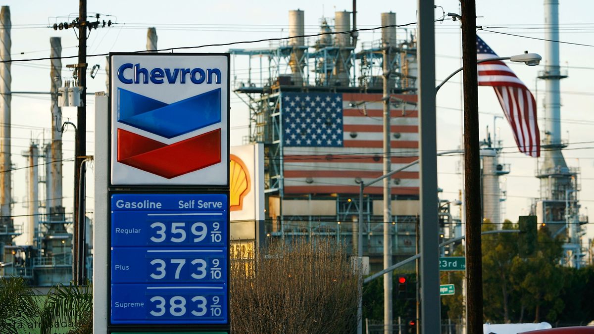 Gas Prices Continue To Rise Upon Record High For Oil Prices
WILMINGTON, CA - MARCH 11:  A gas station near the British Petroleum (BP) Arco Wilmington refinery advertises its gas prices after oil hits another new record at $109 a barrel on March 11, 2008 in Wilmington, California. The International Energy Agency is warning that high demand in China and other emerging markets is likely to keep prices near the current high levels and the American Automobile Association (AAA) is predicting $4 a gallon gas this summer. The price of regular unleaded is averaging $3.581 in California and $3.227 nationally, surpassing the previous peak hit in May 2007.  (Photo by David McNew/Getty Images)
David McNew
flags, stars, stripes, gasoline, crude oil, diesel, energy, environment, emissions, gre