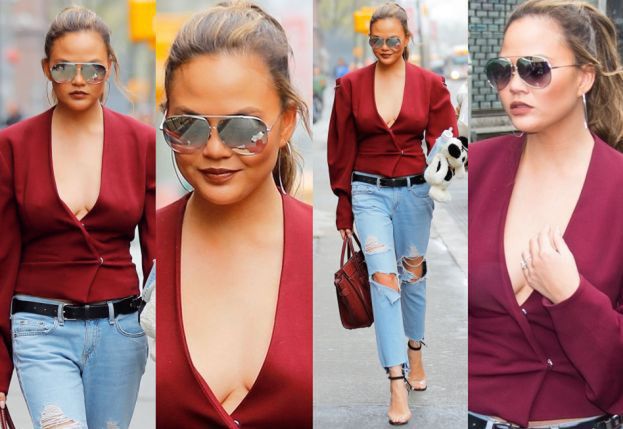 #TRENDY: Chrissy Teigen w dżinsach z dziurami