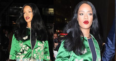 Rihanna spaceruje po Nowym Jorku w zielonym dresie (ZDJĘCIA)