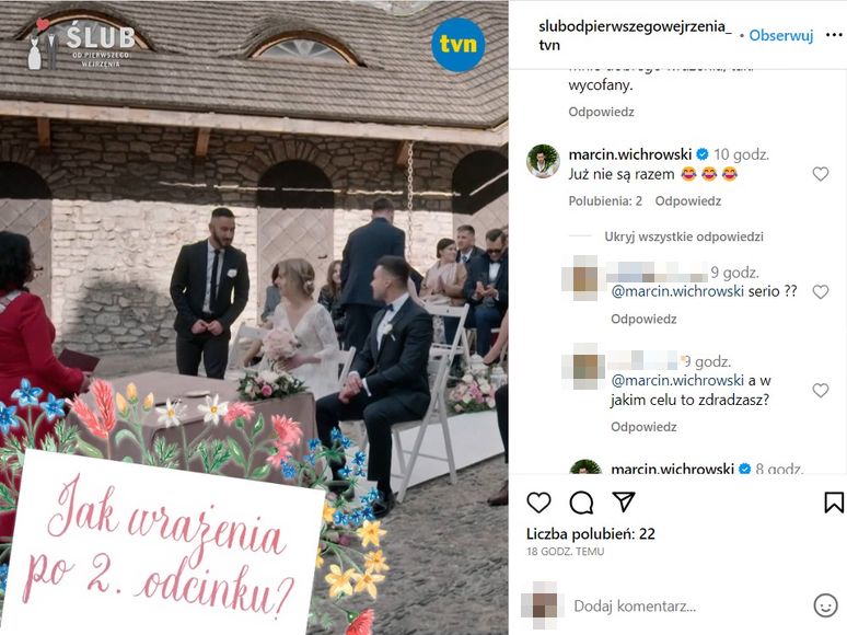 Komentarz na profilu "Ślubu od pierwszego wejrzenia"