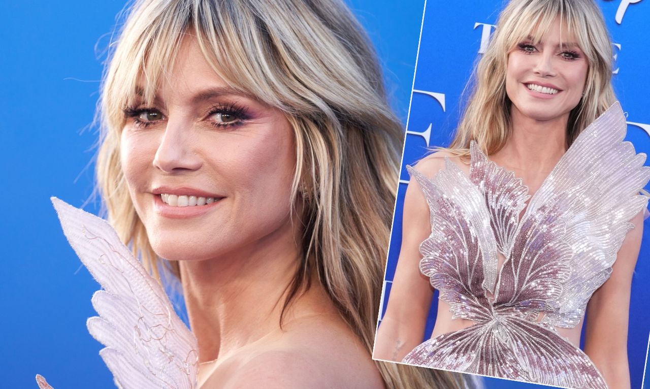 Heidi Klum pojawiła się na premierze "Małej syrenki" w prześwitującej mini. Ma prawie 50 lat, ale skradła show