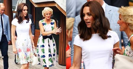 Elegancka Kate Middleton w kwiatach ogląda finał Wimbledonu (ZDJĘCIA)
