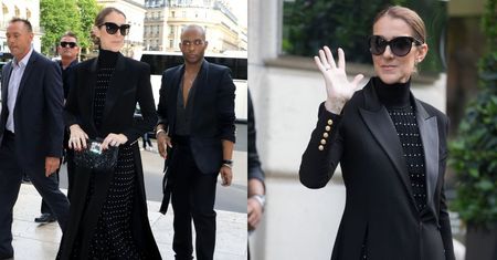 Wystylizowana Celine Dion pozuje przed hotelem w Paryżu (ZDJĘCIA)