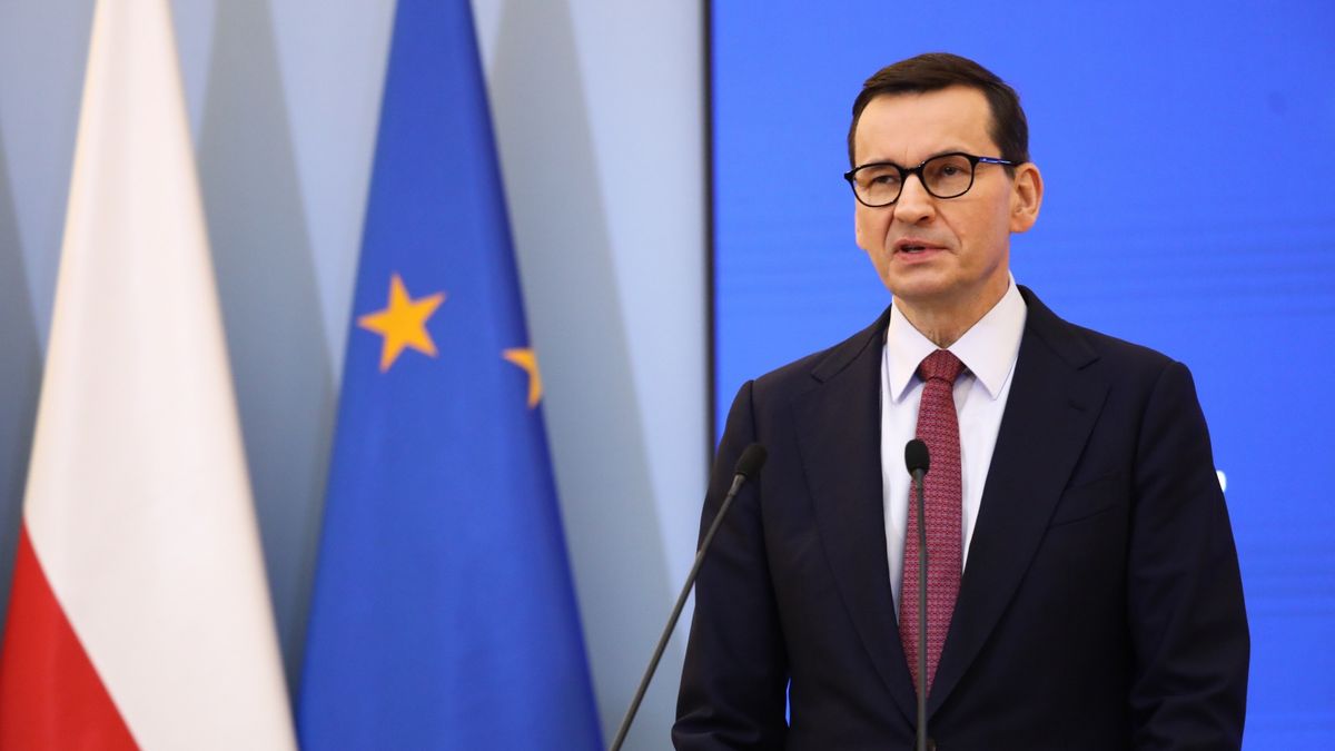 Mateusz Morawiecki
Warszawa, 24.01.2023. Premier Mateusz Morawiecki podczas konferencji prasowej w siedzibie KPRM w Warszawie, 24 bm. (amb) PAP/Tomasz Gzell
Tomasz Gzell
briefing prasowy, Kancelaria Prezesa Rady Ministr�w, konferencja, KPRM, polityk, portret, prasowa, premier