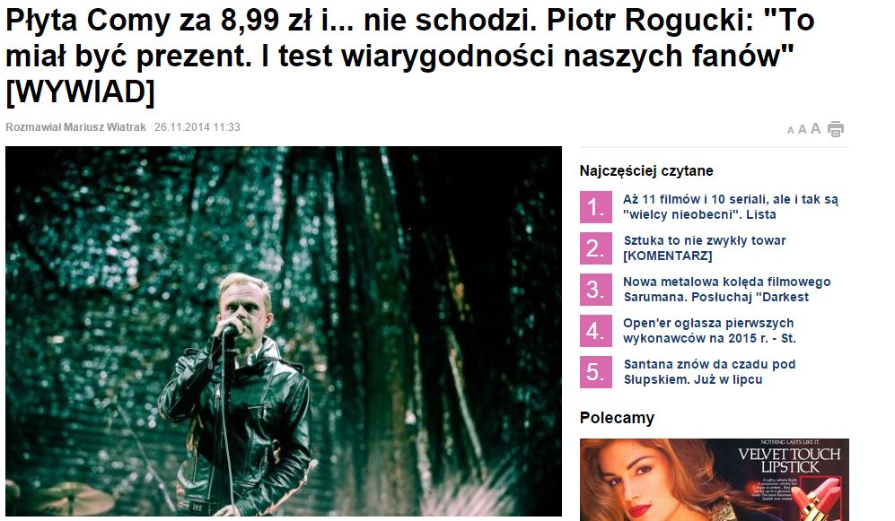 Tak, sztuka to towar. Szczególnie dziś - w czasach YouTube i Spotify 2