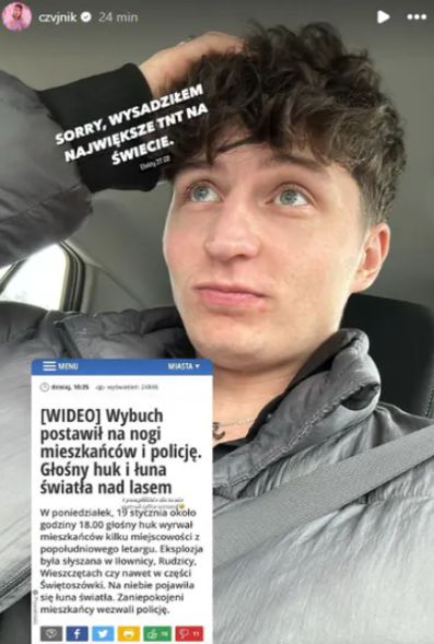 Tak skomentował wybuch. 