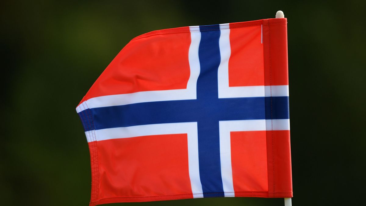 MOLNDAL, SWEDEN - AUGUST 21: The flag of Norway is pictures  prior to the start of the Scandinavian Invitation at The Hills Golf and Sports Club on August 21, 2019 in Molndal, Sweden. (Photo by Stuart Franklin/Getty Images)