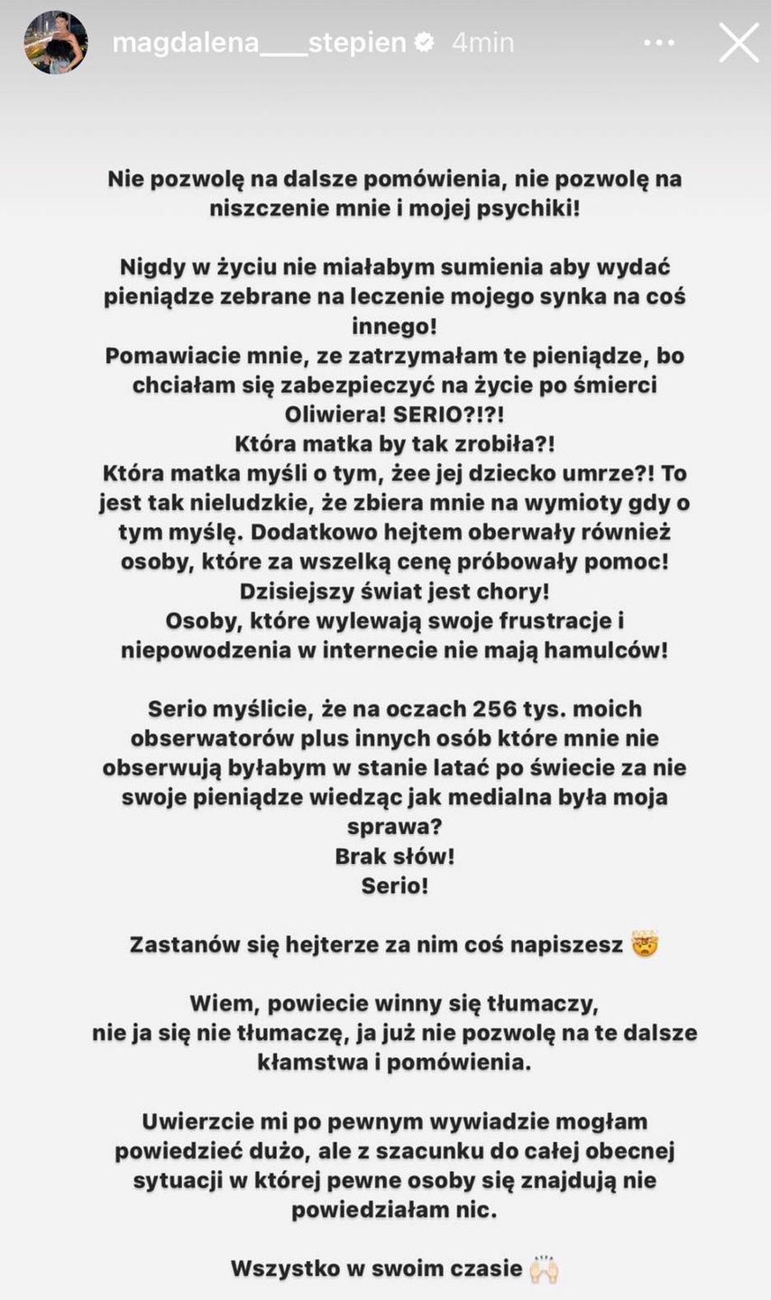 Magdalena Stępień odgraża się hejterom, Ma dość pomówień
