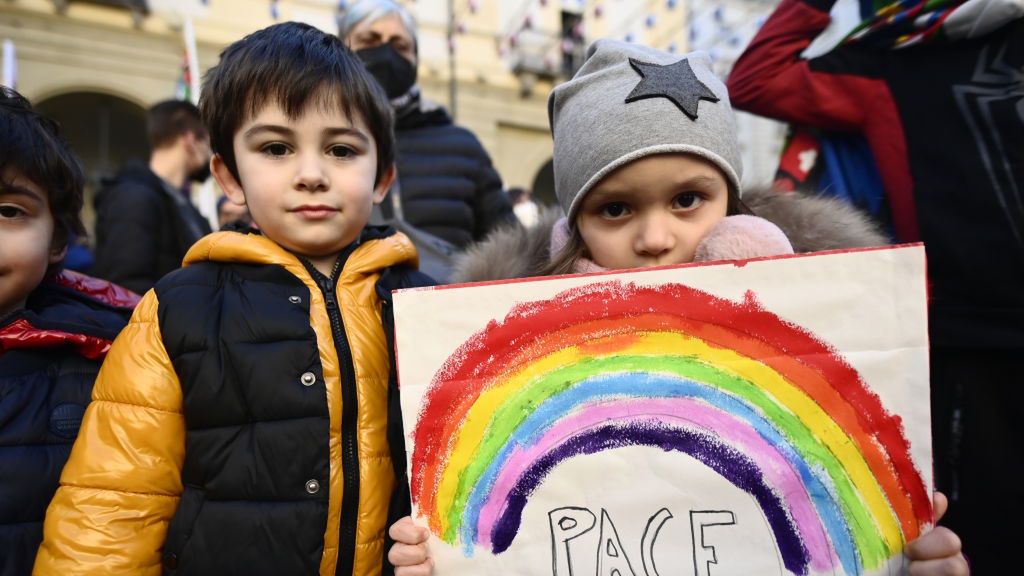 Obrazek ukraińskiej dziewczynki, zrobiła go w bunkrze