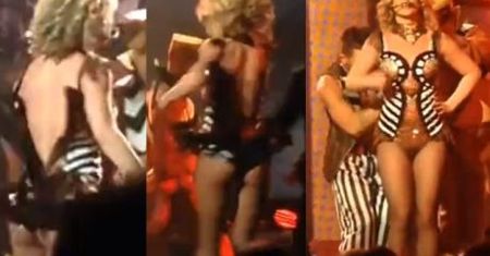 Britney Spears prawie zgubiła kostium na scenie!