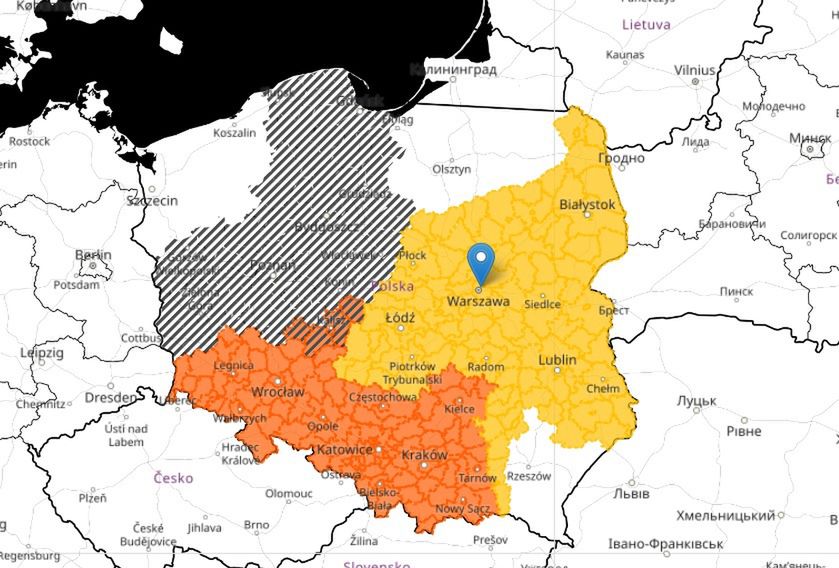 Mapa prognozy zagrożeń IMGW