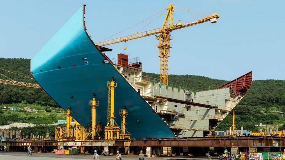 Matz Maersk Triple E - tak wygląda budowa największego statku świata 1
