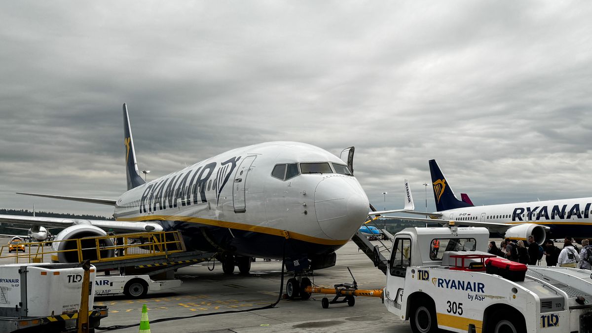 Ryanair plane is seen at Krakow Airport in Balice, Poland on July 25, 2025.. (Photo by Jakub Porzycki/NurPhoto via Getty Images)