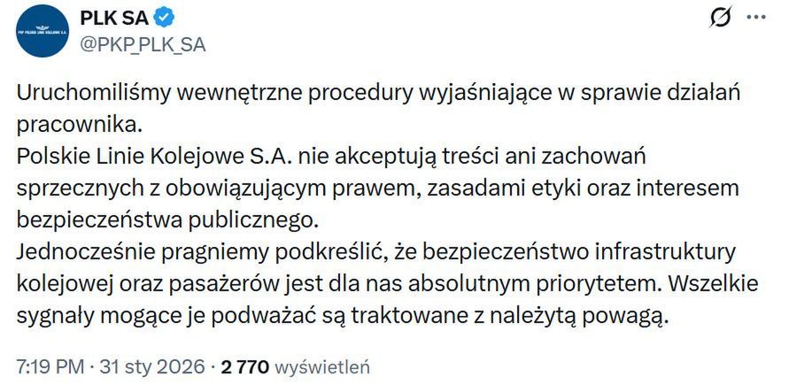 Spółka reaguje na wpis pracownika