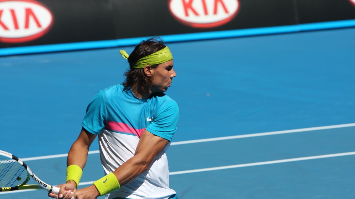Rafael Nadal w czasie meczu na korcie