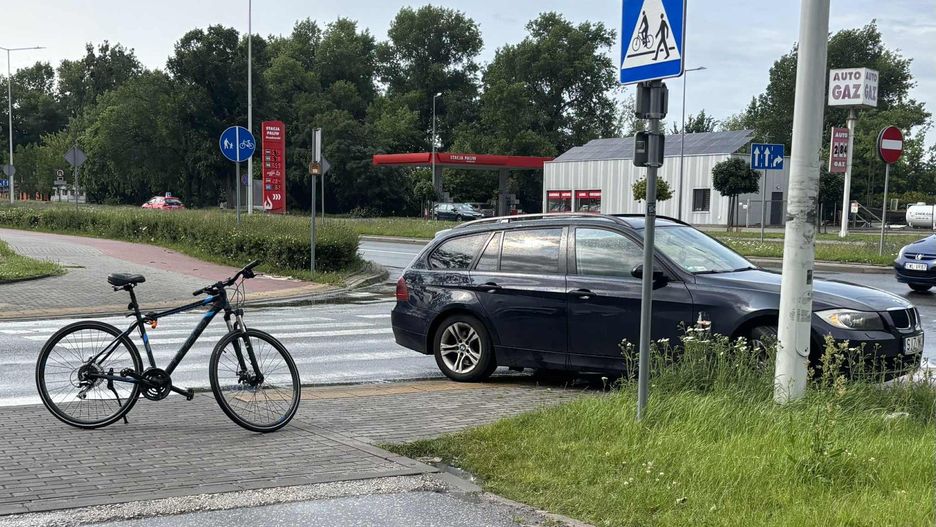 Kolizja drogowa we Włocławku.