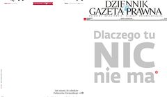 „Rzeczpospolita”, „Parkiet”, „DGP” i „Puls Biznesu” z pustymi pierwszymi stronami - apelują o przyjęcie dyrektywy o prawie autorskim