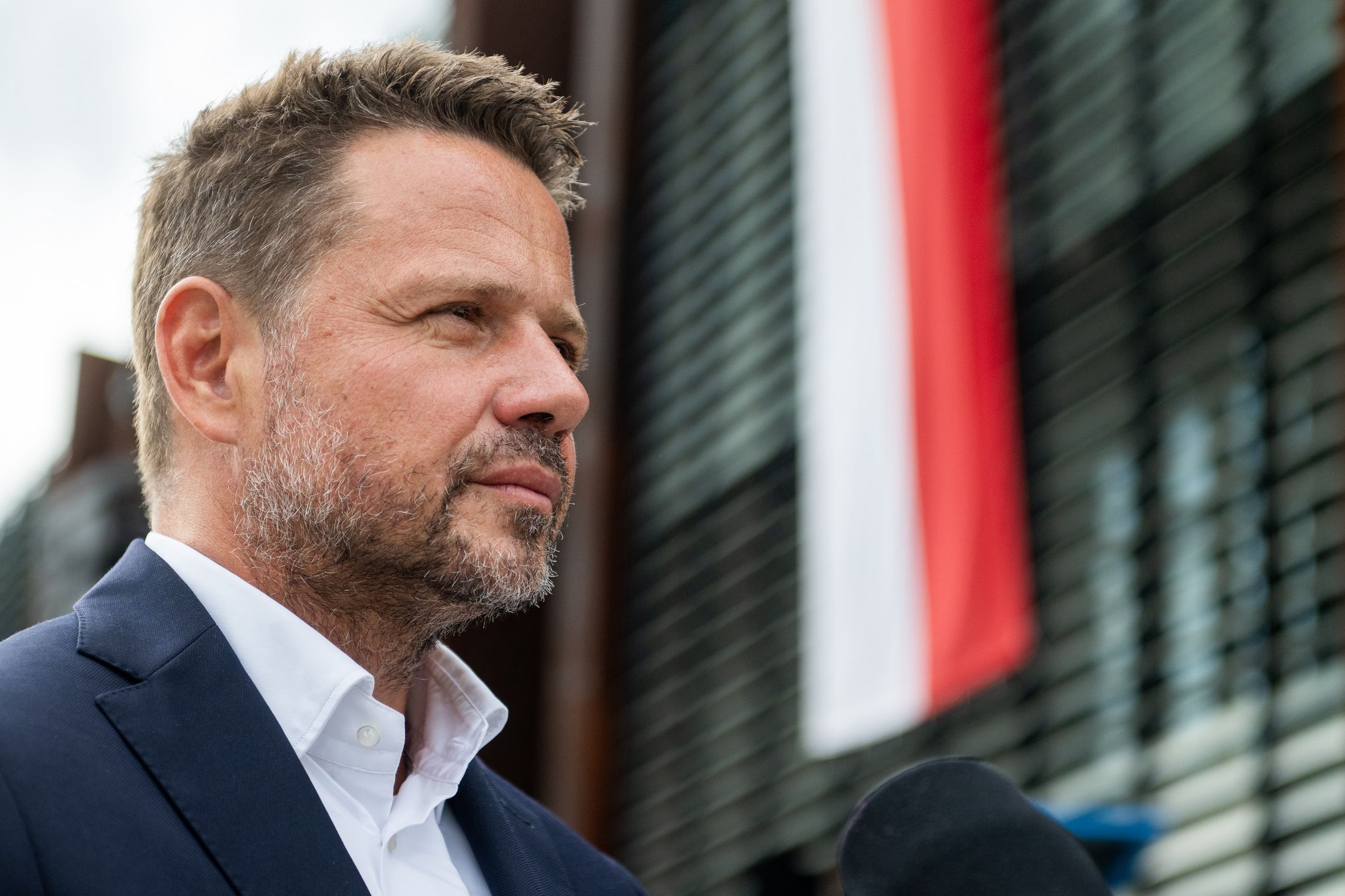 GDANSK, POLAND - 2023/08/31: Mayor of Warsaw Rafal Trzaskowski seen during the meeting of local government movement "Yes for Poland" at the European Solidarity Center in Gdansk. (Photo by Mateusz Slodkowski/SOPA Images/LightRocket via Getty Images)