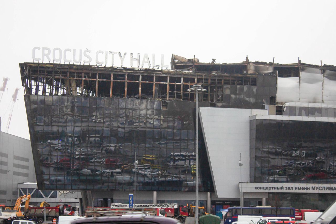 Crocus City Hall building destroyed after fire.