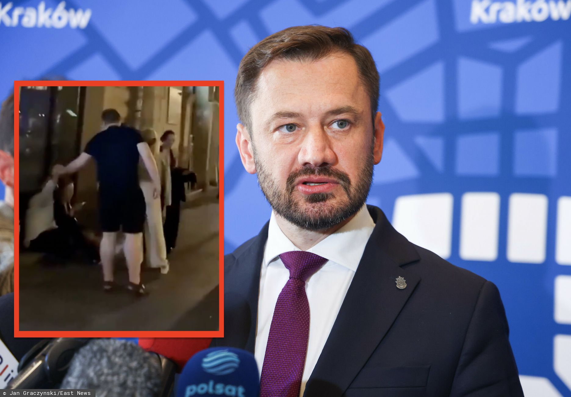 Wideo z Miszalskim siedzącym na murku w nocy wzbudza kontrowersje w Krakowie