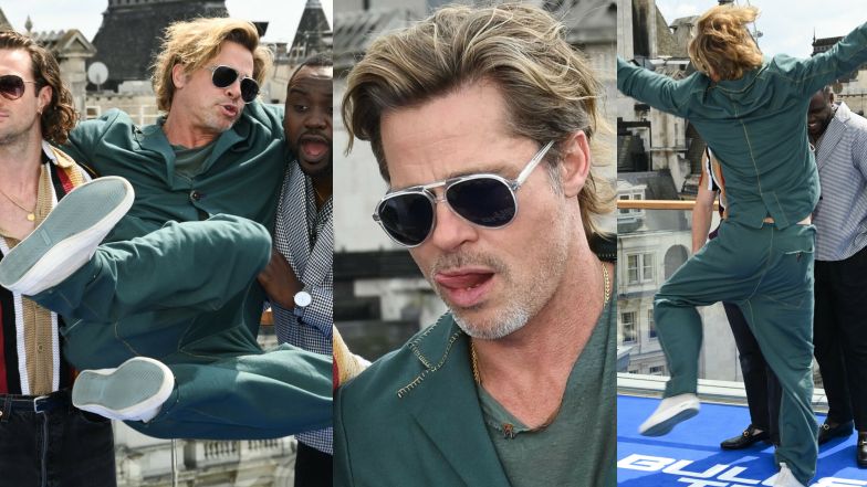 Brad Pitt wygłupia się z kolegami z planu
