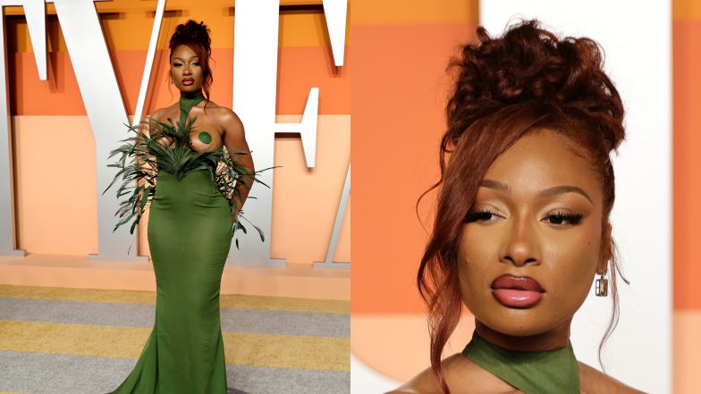 Megan Thee Stallion zakrywa plasterkami piersi na oscarowej imprezie "Vanity Fair"