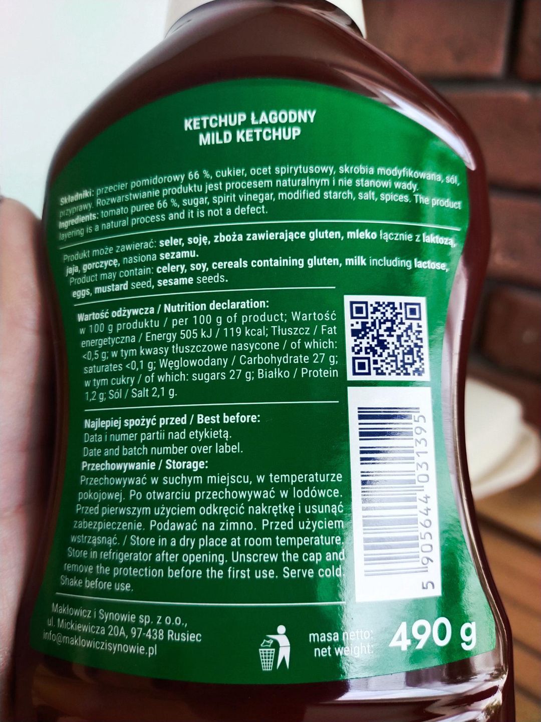 Skład ketchupu łagodne od Makłowicza