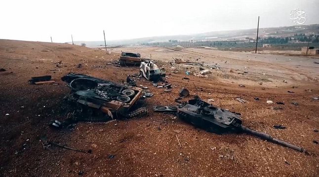 Dwa tureckie Leopardy 2 po walkach z Daesh