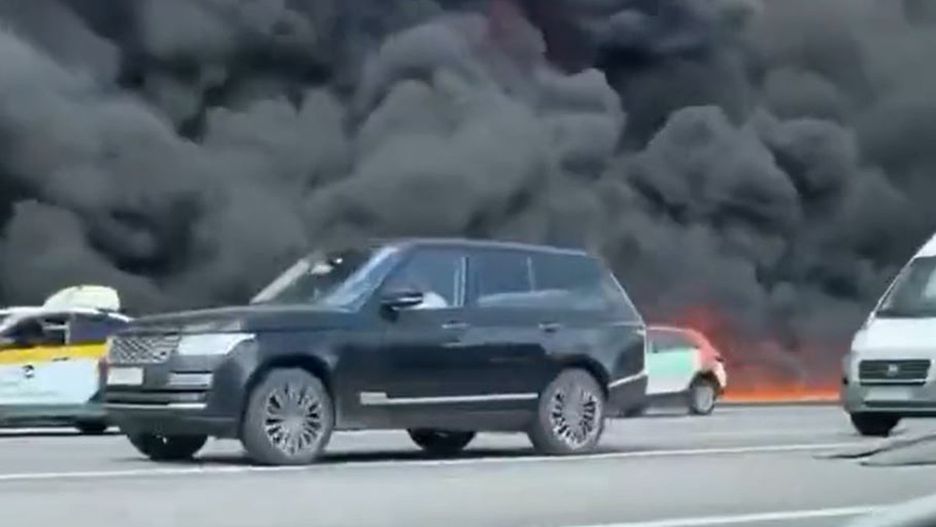Pożar na obwodnicy Moskwy