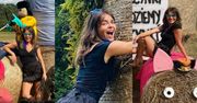 Edyta Herbuś przytula się do siana na dożynkach w Zakliczynie (ZDJĘCIA)