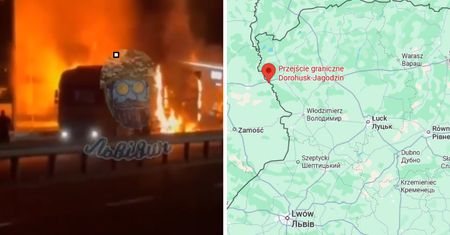 Atak przy granicy z Polską. Płonące ciężarówki na nagraniu