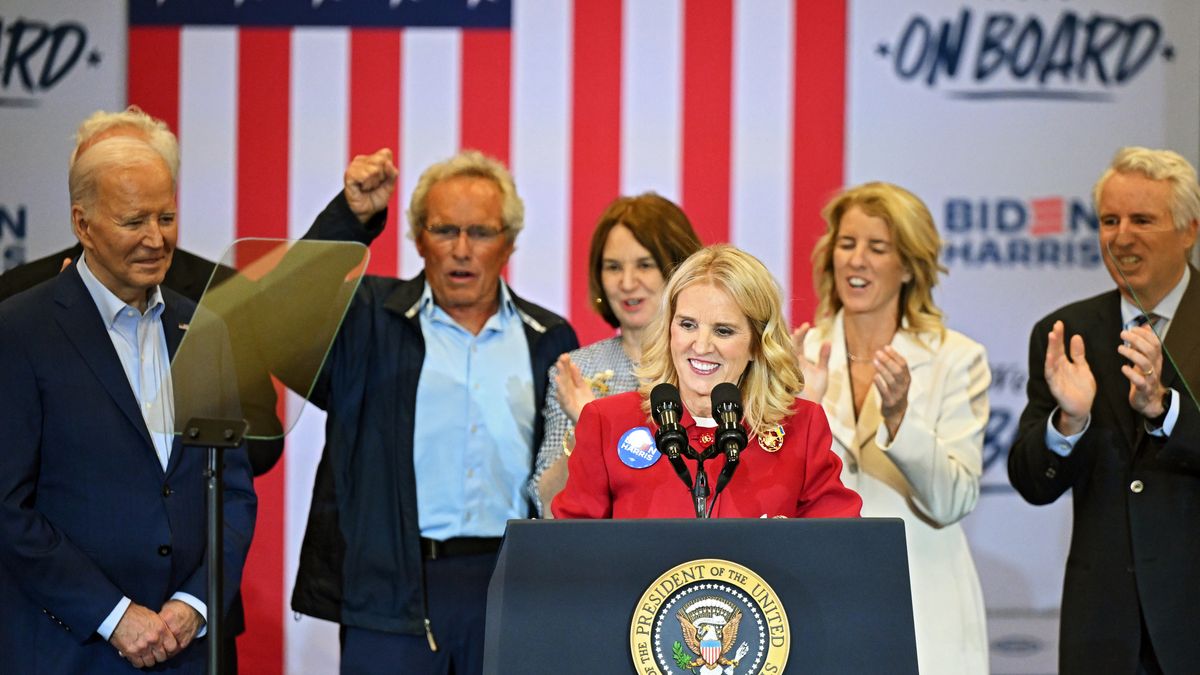President Biden Speaks At A Campaign Event In Philadelphia
PHILADELPHIA, PENNSYLVANIA - APRIL 18: Kerry Kennedy speaks during a campaign event for U.S. President Joe Biden at Martin Luther King Recreation Center on April 18, 2024 in Philadelphia, Pennsylvania. U.S. President Joe Biden is on a multi-city tour of the battleground state of Pennsylvania where he renewed calls to increase taxes on wealthy Americans and large corporations. (Photo by Drew Hallowell/Getty Images)
Drew Hallowell