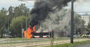 Pożar autobusu w Dąbrowie Górniczej. Pasażerów uratował dzielny kierowca