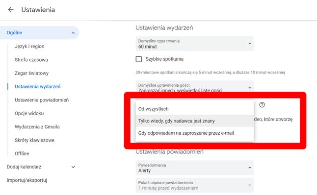Nowa opcja w ustawieniach Kalendarza Google