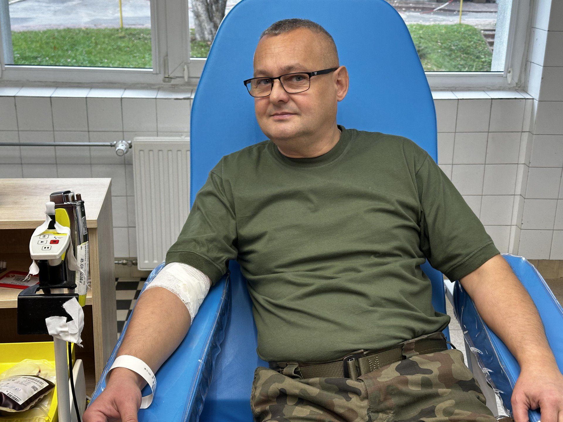 Krew oddał również pan Michał z 10. Świętokrzyskiej Brygady Obrony Terytorialnej.