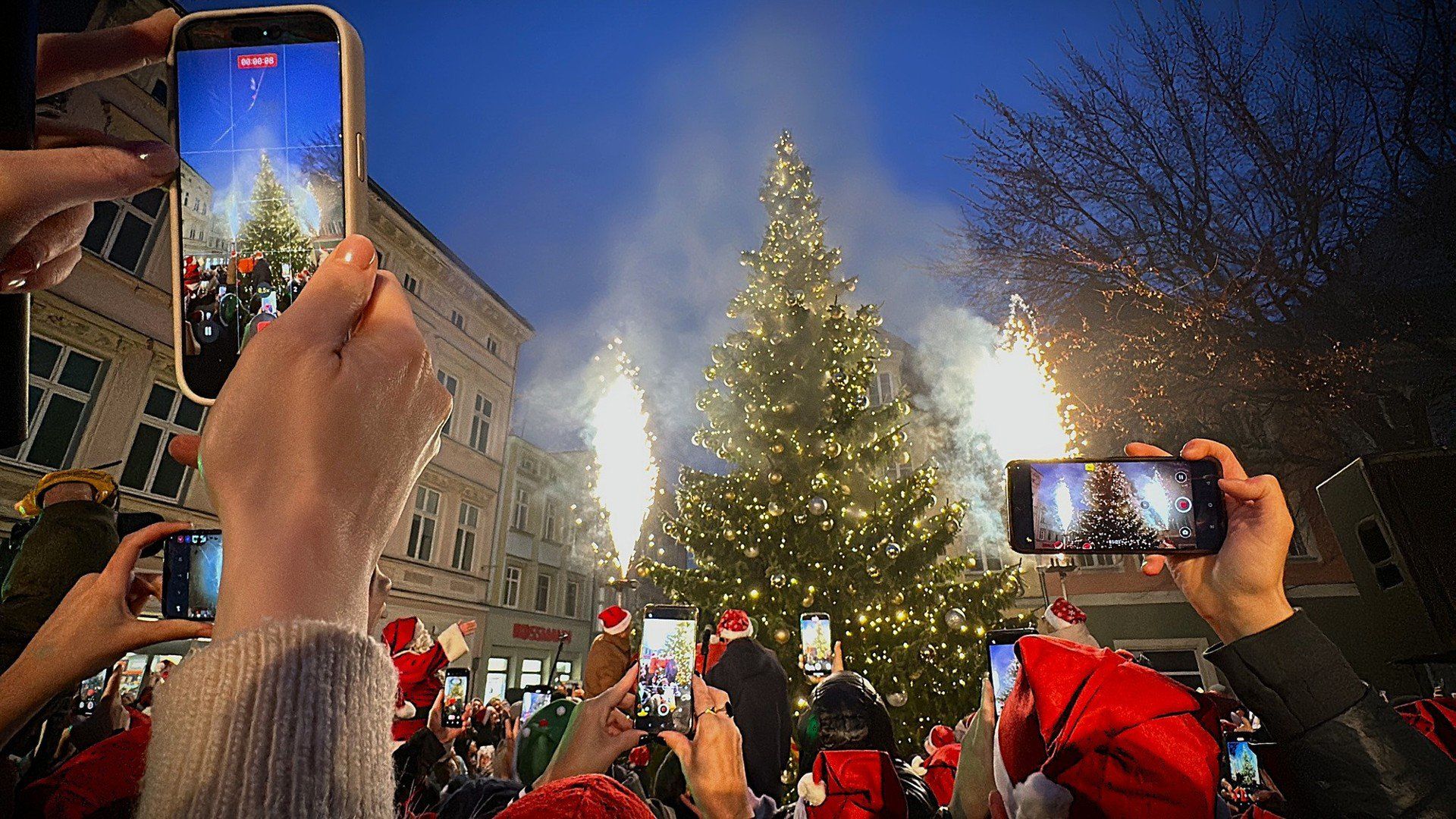 Światełka świąteczne w Zielonej Górze