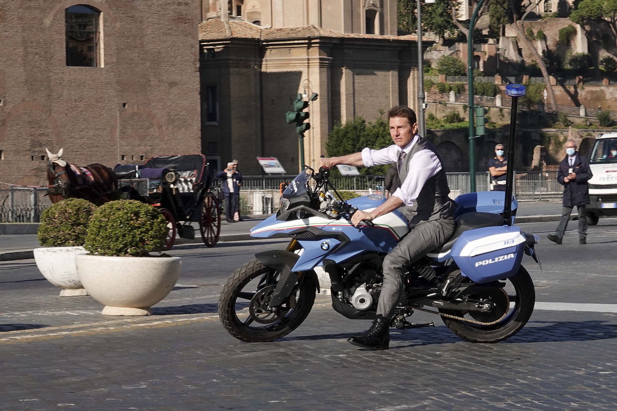Tom Cruise na planie "Misson Impossible 7" w Rzymie