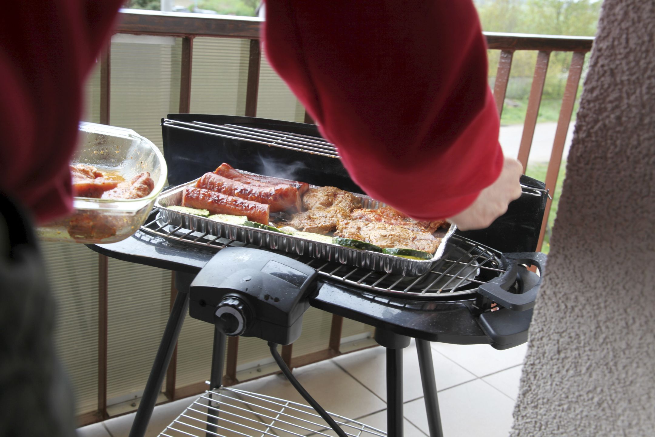 grill, balkon
